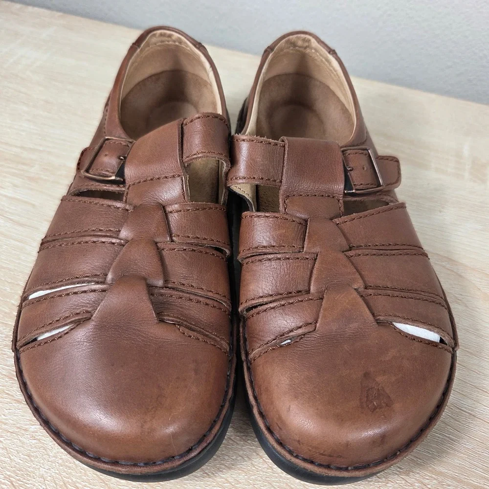 Birkenstock Footprints Brown Leather Fisherman Shoes Women EU 38 US 7.5